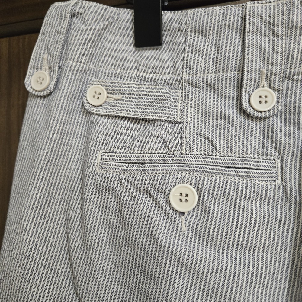 Sundance Womens 12 Blue Coastal Stripe 100% Cotton Shorts Bermuda Cargo Gorpcore - Picture 7 of 14